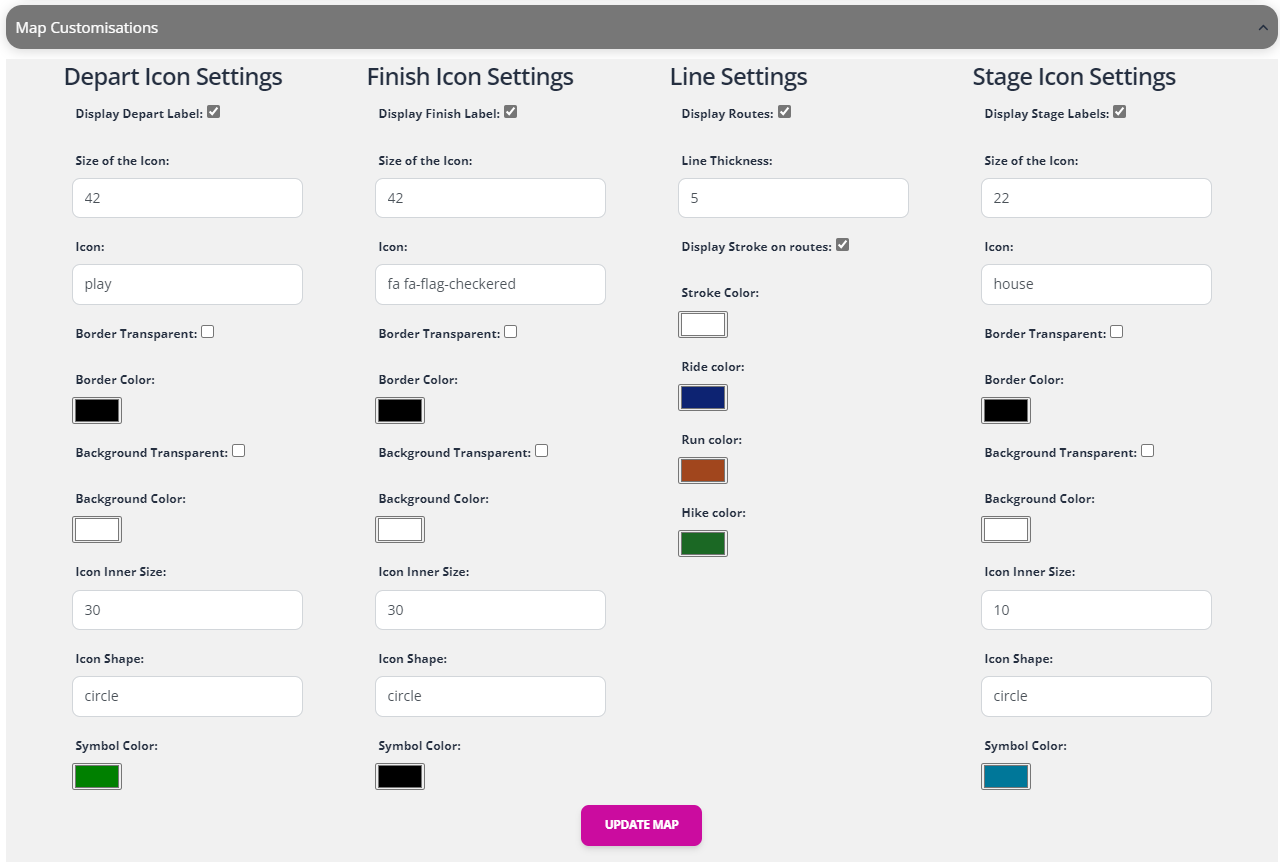 Customizing map